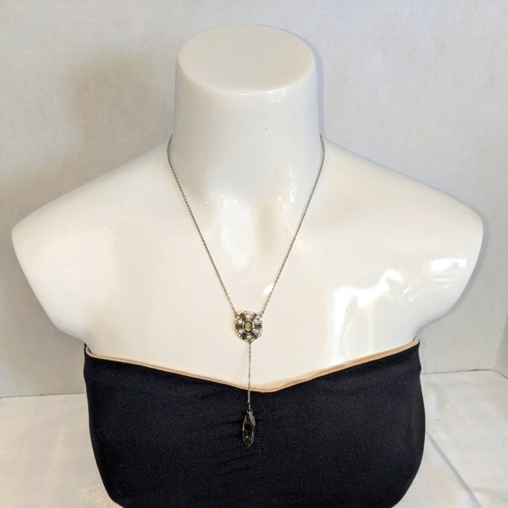 Laundry By Shelli Segal Crystal Y Shaped Pendant Necklace